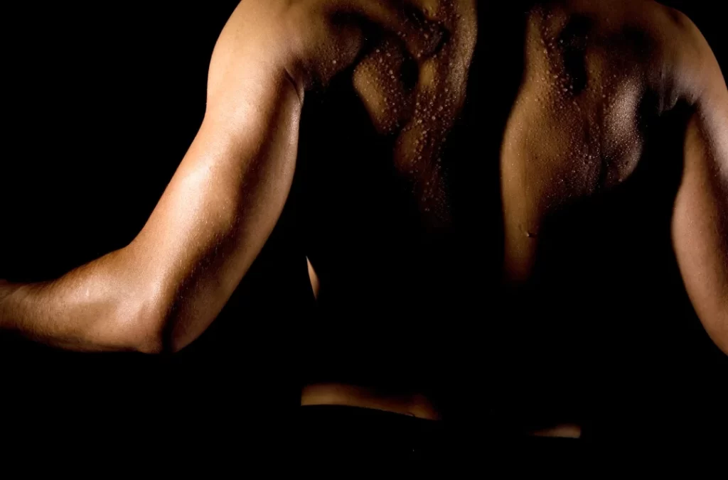 Picture of a muscular man's back